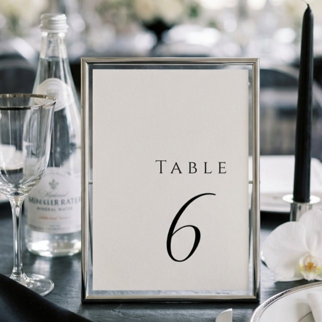 Minimalist White Elegant Wedding  Table Number (Creator Uploaded)