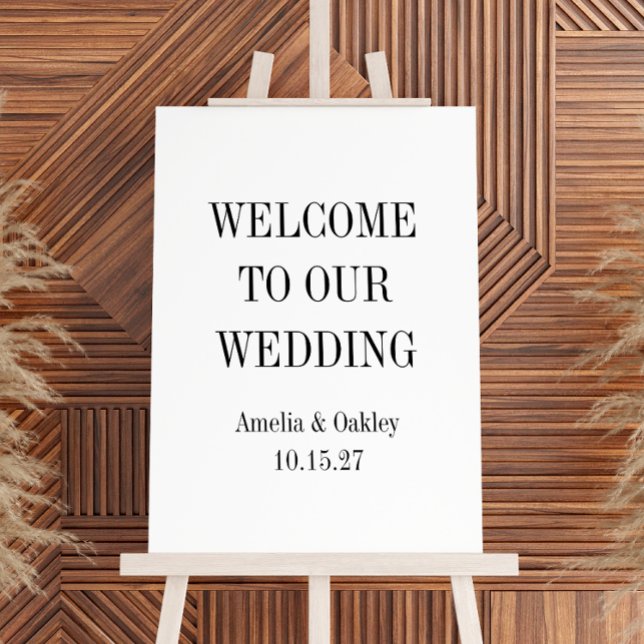 Minimalist White Elegant Wedding Welcome Sign (Creator Uploaded)