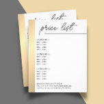 Minimalist White Faux Gold Line Beauty Menu Flyer<br><div class="desc">Elegant menu brochure template design for beauty related professionals. Simple elegant design with faux gold/black line and white background. Clean elegant design. If you need any help to customize this product,  please contact us.</div>