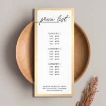 Minimalist White Faux Gold Line Beauty Price List
