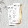 Minimalist White Faux Gold Line Beauty Price List Rack Card