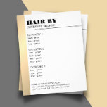 Minimalist White Faux Gold Line Hairstylist Menu Flyer<br><div class="desc">Elegant menu brochure template design for beauty/hair related professionals. Simple elegant design with faux gold/black line and white background. Clean elegant design. If you need any help to customize this product,  please contact us.</div>