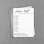 Minimalist White Faux Silver Line Beauty Menu Flyer<br><div class="desc">Elegant menu brochure template design for beauty related professionals. Simple elegant design with faux silver/black line and white background. Clean elegant design. If you need any help to customize this product,  please contact us.</div>