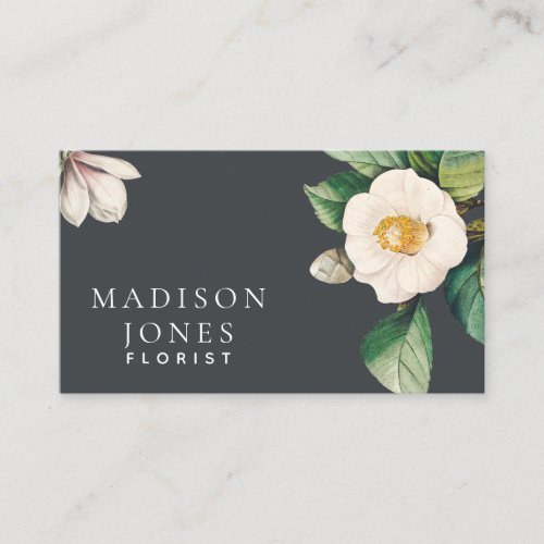 Minimalist White Flower Florist Business Card