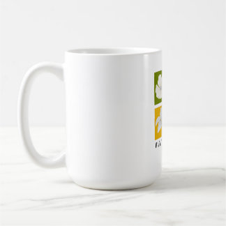 Minimalist White Flowers Pop Art Graphic Design Coffee Mug