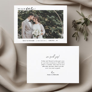 Minimalist White Frame Elopement Announcement