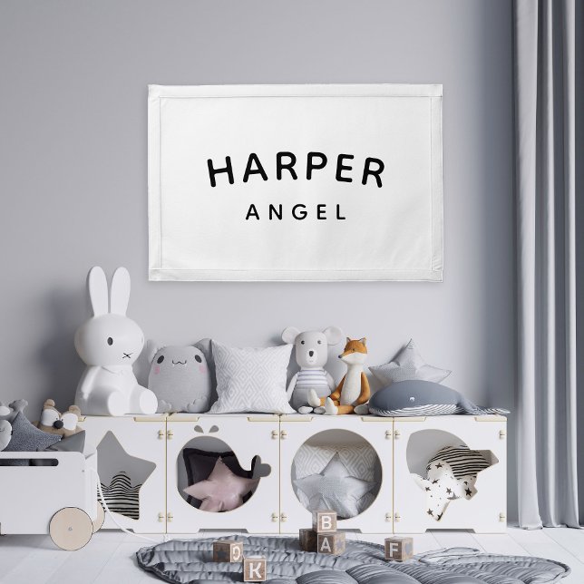 Minimalist White Gender Neutral Kid Bedroom Banner Pennant (Minimalist White Gender Neutral Kid Bedroom Banner Pennant
)
