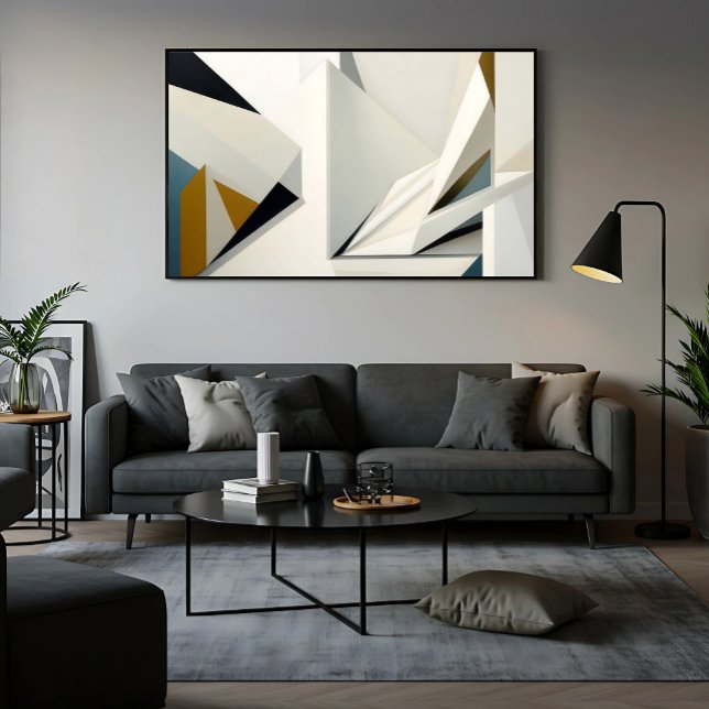 Minimalist White Geometry Shapes Canvas Print (Creator Uploaded)