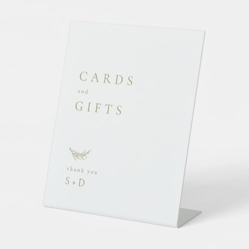 Minimalist White Gold Cards and Gifts Wedding Sign