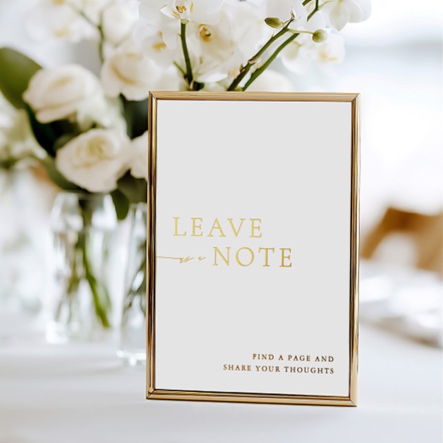 Minimalist White & Gold Guest Book Sign Foil Invitation (Minimalist White & Gold Guest Book Sign Foil)