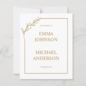 Minimalist White & Gold Wedding Invitation (Front)