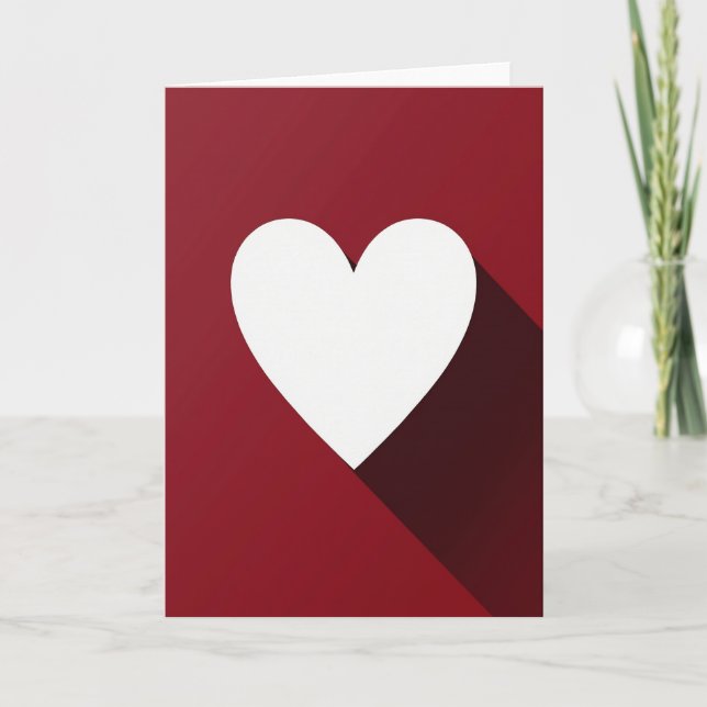 Minimalist White Heart Card (Front)