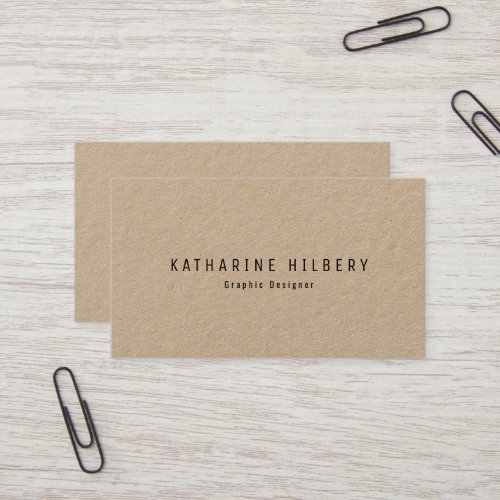 Minimalist White Kraft Paper Business Card