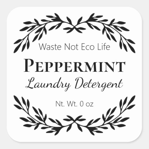 Minimalist White Laundry Detergent Labels