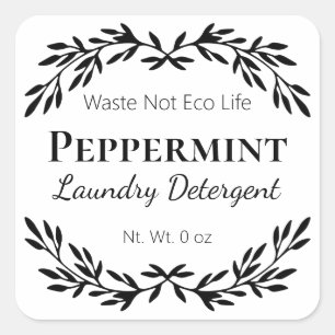 Minimalist White Laundry Detergent Labels