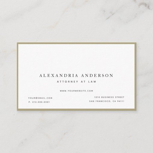 Customizable Minimalist White Lawyer Professional Business Card