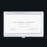 Minimalist White Lawyer Professional Business Card Case<br><div class="desc">This simple and minimalist business card case features your name and your title in black on white background. Personalize it for your needs. Perfect for executives,  accountants,  lawyers,  realtors,  financial analysts,  consultants,  graphic designers,  writers,  interior designers,  and any business professionals. You can find matching products at my store.</div>