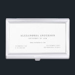 Minimalist White Lawyer Professional Business Card Case<br><div class="desc">This simple and minimalist business card case features your name and your title in black on white background. Personalize it for your needs. Perfect for executives,  accountants,  lawyers,  realtors,  financial analysts,  consultants,  graphic designers,  writers,  interior designers,  and any business professionals. You can find matching products at my store.</div>