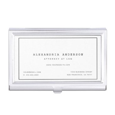 Minimalist White Lawyer Professional Card Case Minimalist White Lawyer Professional Card Case