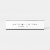 Minimalist White Lawyer Professional Desk Name Plate | Zazzle