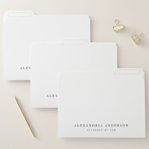 Minimalist White Lawyer Professional File Folder