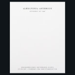 Minimalist White Lawyer Professional Letterhead<br><div class="desc">This simple and minimalist letterhead features your name and your title in black on white background. Personalize it for your needs. Perfect for executives,  accountants,  lawyers,  realtors,  financial analysts,  consultants,  graphic designers,  writers,  interior designers,  and any business professionals. You can find matching products at my store.</div>
