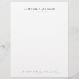 Minimalist White Lawyer Professional Letterhead