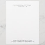 Minimalist White Lawyer Professional Letterhead<br><div class="desc">This simple and minimalist letterhead features your name and your title in black on white background. Personalize it for your needs. Perfect for executives,  accountants,  lawyers,  realtors,  financial analysts,  consultants,  graphic designers,  writers,  interior designers,  and any business professionals. You can find matching products at my store.</div>