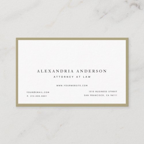 Minimalist White Lawyer Professional Oceania Business Card
