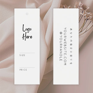 Minimalist White Logo Clothing Price Hang Tag Mini