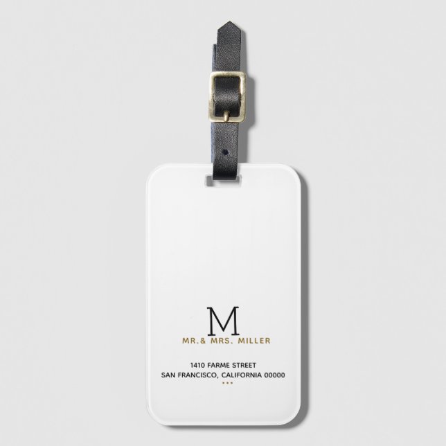 minimalist white luggage tag (Front Vertical)