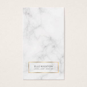 Minimalist White Marble Gold Display Card