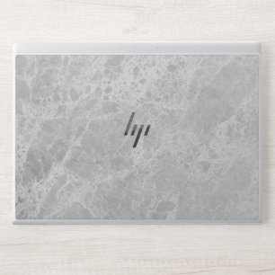 minimalist white marble HP laptop skin