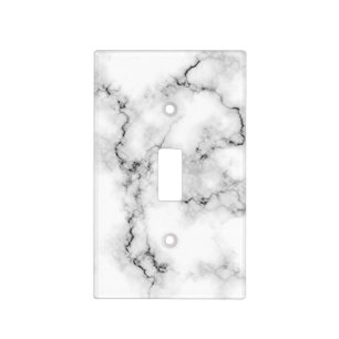 Minimalist White Marble Light Switch Covers