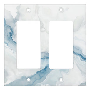 Minimalist White Marble Light Switch Covers