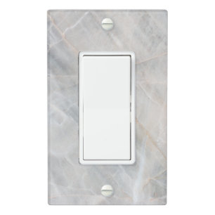 Minimalist White Marble Light Switch Covers
