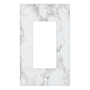 Minimalist White Marble Light Switch Covers