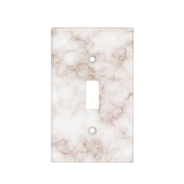 Minimalist White Marble Light Switch Covers (Front)