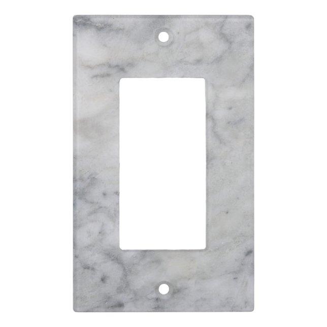 Minimalist White Marble Light Switch Covers (Front)