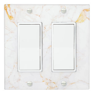 Minimalist White Marble Light Switch Covers