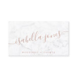 Minimalist white marble rose gold signature script business card Minimalist white marble rose gold signature script business card