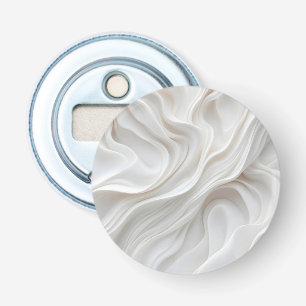 Minimalist White Marble Wave Bottle Opener Elegant