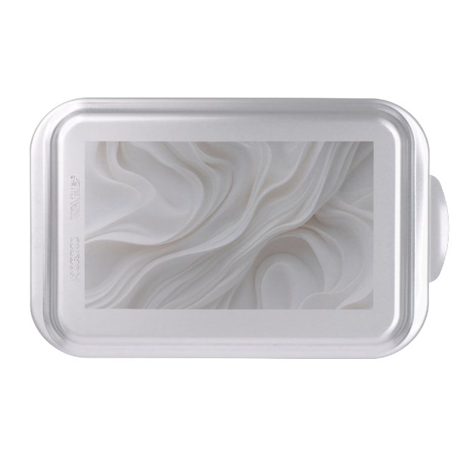 Minimalist White Marble Wave Cake Pan – Elegant  (Front)
