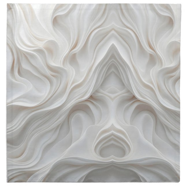 Minimalist White Marble Wave Cloth Napkins Modern (Front)