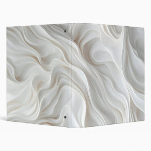 Minimalist White Marble Wave – Elegant Modern 3 Ring Binder