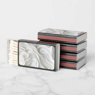 Minimalist White Marble Wave – Elegant Modern Matchboxes