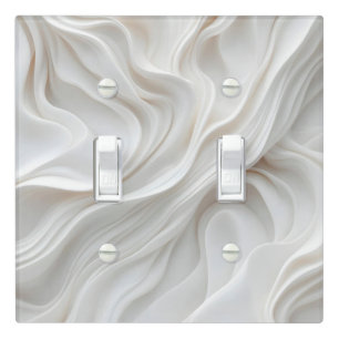 Minimalist White Marble Wave Light Switch Cover