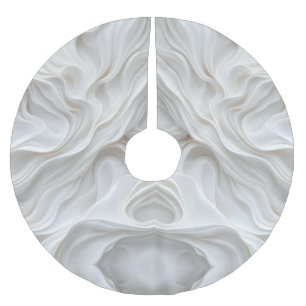 Minimalist White Marble Wave Tree Skirt – Soft 