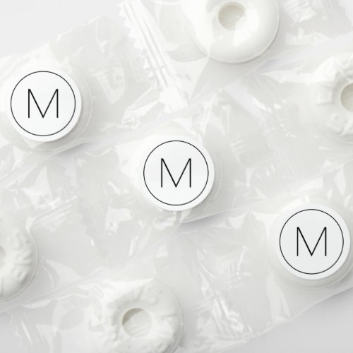 Minimalist White Monogram Simple Single Letter Life Saver Mints