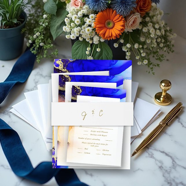 Minimalist White Monogrammed Wedding Invitation Belly Band (Minimalist White Monogrammed Wedding Invitation Belly Band.)